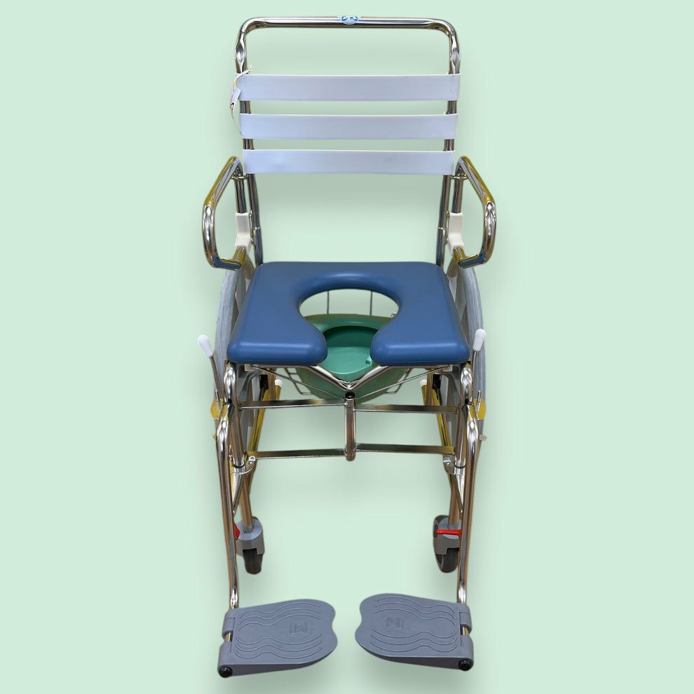 "KCare" Fold-Up Self-Propelled Shower Commode - Used