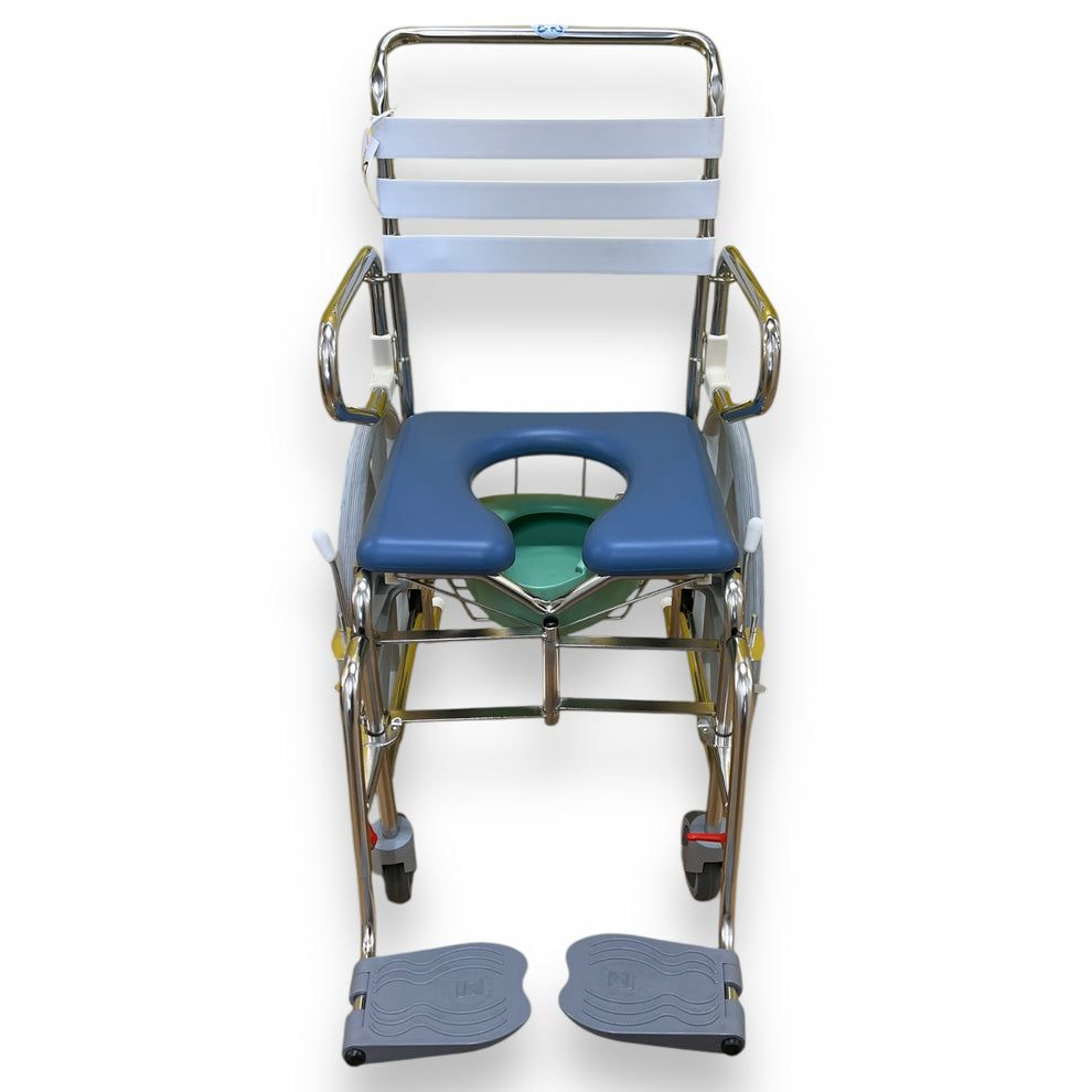 "KCare" Fold-Up Self-Propelled Shower Commode - Used - Image 3