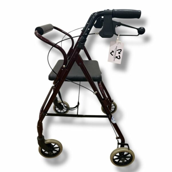 Red Four Wheeled Walker - Used - Image 3