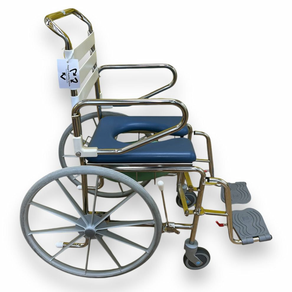 "KCare" Fold-Up Self-Propelled Shower Commode - Used - Image 4