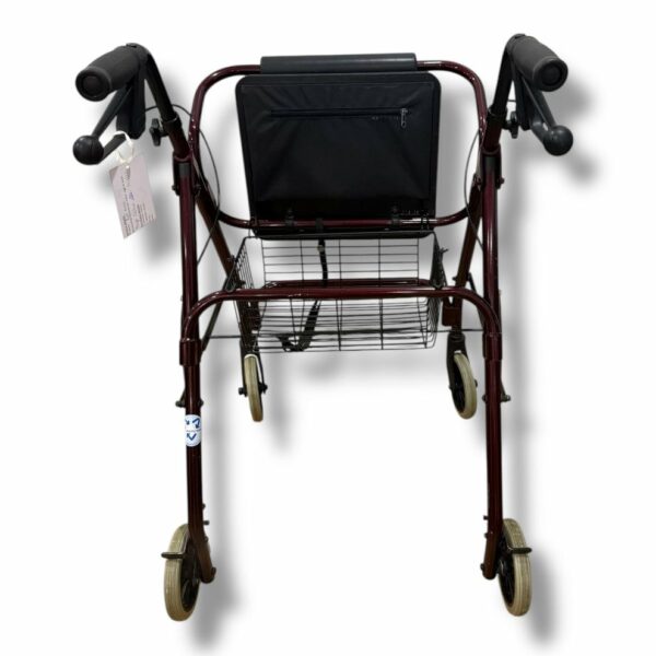 Red Four Wheeled Walker - Used - Image 4