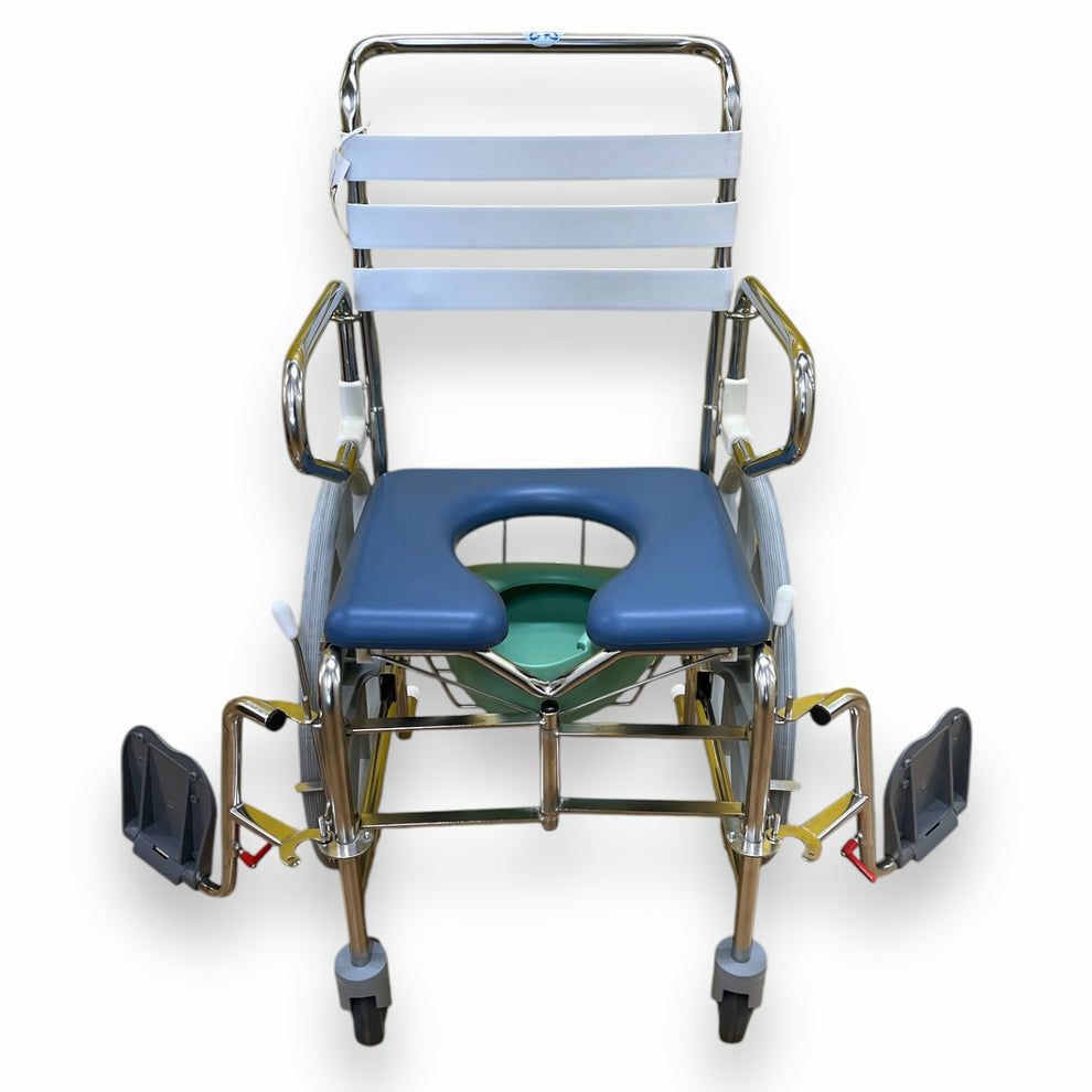 "KCare" Fold-Up Self-Propelled Shower Commode - Used - Image 5